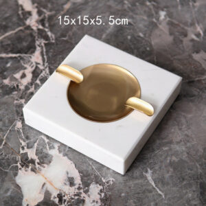 retro gold metal ashtray